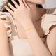 Chinese jewelry four-leaf clover gold bracelet women's pure gold transfer bead bracelet birthday New Year gift for girlfriend and wife