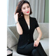 Linzhongxun high-end hotel lobby manager work clothes for professional clothes for women in summer thin short-sleeved suit front desk technician work clothes 6629 black suit + skirt Suggestion 75-85 Jin [Jin equals 0.5 kg]