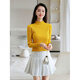 EDJCVTT Half turtleneck pullover sweater for women 2025 spring, autumn and winter new style sweater, fashionable, slim, slim bottoming shirt, white M, recommended 85-95Jin Jin is equal to 0.5 kg