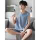 Yalu Modal Men's Pajamas Summer de verano 2024 Nuevo set de ropa de seda de seda de hielo de color grande de manga corta y ropa de ropa para el hogar de otoño nshzy-12026 L (adecuado para el peso de 100-130 Jin [Jin equivale a 0.5 kg])