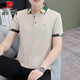 Pierre Cardin Sommer-Männer-Polo-Hemd kurzärmeliges T-Shirt mit Kragenhemd losen Respel atmungsablößere lässige einfache vielseitige, halbärmelige T 723 White M.