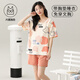 MUJI COM无印良品同款夏季女士短袖睡衣套装学生自带胸垫一体家居服可外穿 GXT1047 2XL (建议130-145斤)