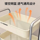 Mr. Bai Di's trolley storage rack floor-standing movable living room bedroom bedside snack rack bathroom kitchen book storage rack special offer three-layer gray and white (plastic material is not recommended)