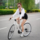 Jeep Jeep Road Bike Magnesium Alloy Inner Line Transmission Windmill Frame Brake Transformation Integrated Road Vehicle-M1 Pro Bright Moon White-50 Blade Ring 700C (suitable for height 165-185cm) 18-speed Brake Transformation Integrated [Oil Disc]