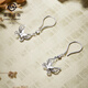 Caibai Jewelry Platinum Earrings Pt950 Fashionable and Beautiful Filigree Butterfly Earrings Price Approximately 3.00g