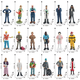 18 Arten von simulierten Puppenmodels Lehrerin Koch Koch Auto Reparaturärzte Doktor Feuerwehrkrankenschwester Ornamente Kinderspielzeug T15865 Chef 73g