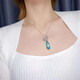HEEKAIYI Santa Maria color aquamarine necklace for women 18k gold pendant Chinese Valentine's Day birthday gift for wife and girlfriend <Supports customization>