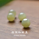 Central Chuang Fashion Chinese Gold Hotan Jade Earrings Silver Girls Niche Earrings Birthday Gift for Girlfriend and Best Friend S925