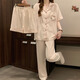 Mengluan avec poitrine de poitrine en trois pièces pyjamas pour femmes en nuage d'été coton 2025 Nouveau caricaturé à carts shorts shorts à la maison y866 rose chaton de poitrine fixe m m m