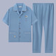 KuZHANG (KUZHANG) men's pajamas summer short-sleeved pure cotton thin loose plus size casual youth home clothing suit can be worn outside g3884 blue-short-sleeved trousers L Recommended 100-120Jin [Jin equals 0.5 kg]