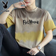花花公子（PLAYBOY）纯棉短袖t恤男士2025新款半袖体恤衫宽松潮流夏季男装上衣服 Z829灰色 XL 【建议128-143斤】