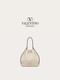 华伦天奴（Valentino）女士 ROCKSTUD 小牛皮水桶包 浅象牙白色 均