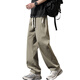 Seven Wolf summer ice silk pants for men's thin new style trendy loose straight pants for men's breathable casual quick-drying trousers for men K6636 Khaki 3XL about 155~175 Jin [Jin equals 0.5 kg] can be worn
