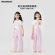 MoonKids Girls Dopamine Costume à manches courtes 2025 Nouveau Summer Children's Style Clothes d'été Big Childre