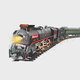 
Remote control retro steam train simulation high-speed rail parking lot children's electric track toy nostalgic model gift Steam train 08+light carriage+12 telephone poles Remote control board