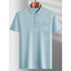 
Dancing with wolf Middle-aged men's lapel short-sleeved T-shirt Daddy's suit summer thin polo shirt middle-aged and elderly ice silk half ice silk-9855 Gray True Pocket M 48/165