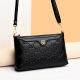 Beihu New genuine leather clutch bag for women single shoulder bag Korean style cowhide fashion mother hand grabbing mobile phone coupon wallet black