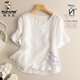 Woodpecker Ice Silk Cotton Line 2025 Summer Chinese Style Short-sleeved T-shirt for Women 2025 New High-end Thin Versatile Shirt Top Caramel Color Card Code One Size) M 95Jin [Jin equals 0.5 kg]