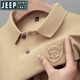 Jeep Spirit Camiseta de manga corta para hombres de verano Camisa de algodón de algodón de algodón de gama alta camisa base de media manga pesada 9901 Modelo-khaki M recomendado 90-110Jin [Jin equivale a 0.5 kg]