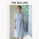 Das Meeresleben [Leaser] OU Hai Yisheng Französisches Kleid für Frauen 2025 Sommer New Blue Smudged Long Rock 200037 Qingshan Blue L.
