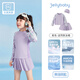 JELLYBABY new cool girl's swimsuit summer short-sleeved sun protection swimsuit big children's trendy swimsuit summer purple-JSG52975 120 cm