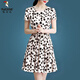 Woodpecker Ice Silk Robe 2025 Nouveau Température de vêtements pour femmes haut de gamme Réduire l'âge à manches courtes Mère d'âge moyen jupe d'été pour femmes Ice Silk 9904 jupe M 100Jin [Jin est égal à 0,5 kg]