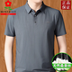 Mengtejiao Sand Silk Men's Short Sleeve T-shirt Lapel 2025 New Summer Daddy Polo Shirt White 9906 M 165 [Suggested 100Jin [Jin equals 0.5 kg]-120Jin [Jin equals 0.5 kg]]