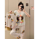 
Modal 2025 new pajamas for women in summer with chest pads short sleeves cute cartoon for outdoor wear three-piece set RM3519 bow girl fixed breast pad M