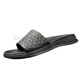 KLWP Hong Kong luxury high-end brand men's shoes summer slippers men's breathable outer wear sandals black British all-match flip flops black 41