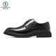 Woodpecker niche imitation leather casual shoes spring business formal leather shoes inner heightened suit wedding groom shoes lace-up inner heightened M4882 black 43