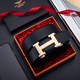 法莱阿玛尼（FALAMAONE）皮带男士真皮2025新款送男友高端牛皮男款腰带 PD826金色【实木礼盒】_顺丰 110cm