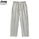 Jeep Spirit Jeep Ice Seidenhose Herren Sommer Dünne lose, gerade kühle, atmungsaktive Casualhosen Herren-Sporthosen 6636 Grau [Hosen] M etwa 90-110jin [Jin gleich 0,5 kg] kann getragen werden