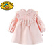 G.duck girls autumn dress 2026 new one-year-old baby dress children's Hanfu Chinese style princess dress spring and autumn pink 90 cm