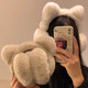 Winter earmuffs cute warm cat ears ear protection plush cycling antifreeze and coldproof earmuffs cover foldable student 2 cat ears warm beige