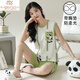 莫代尔（Madallo）带胸垫背心睡衣女夏季纯棉薄款夏天无袖家居服套装可外穿宽松大码 带胸垫背心套/装-F9856 M 女 建议80-100斤