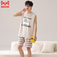 Catman (Miiow) 2025 Neuer Sommerweste Pyjamas für Männer reines Baumwollsommer Dünner Cartoon Teenager Student Home Clothing Set 829 L (Empfohlen 165 ~ 170 High 100 ~ 130 Jin [Jin gleich 0,5 kg] Gewicht) Gewicht)