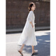 Demana [Fresh Pure Cotton] Spring and Autumn Water-soluble Lace Embroidered Tea Skirt Tassel Cotton Rope Ruffled Women's Dress