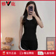 雅鹿带胸垫夏季睡衣女吊带莫代尔2025新款性感运动背心家居服套装外穿 12035 粉色【无胸垫】 2XL 【建议体重125-145斤】