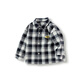Balabala children's clothing baby shirt boys long-sleeved classic plaid shirt autumn super soft velvet, skin-friendly, comfortable and trendy black and white tones 00491-208325102103 120