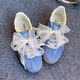 Qingbilin ribbon shoelace chiffon transparent lace ballet style sneakers canvas shoes women's Korean style fashion shoe rope mesh shoelaces [white + rice] 2 pairs
