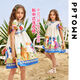 Brangdy girls short-sleeved dress summer 2025 new children's princess skirt national style new Chinese skirt women 11965 yellow flowers 120 cm