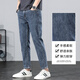 Jiumuwang Herrenhosenexperte Sommerjeans 2025 Männer schlank und immergrande Hosen Frühling und Sommergeschnittene Hosen elastische kleine Füße 9901 Blau grau neun Punkt 28 Taillenumfang 2 Fuß 1