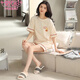 
Modal pajamas women's new summer pure cotton shorts shorts thin summer cute and sweet can be worn outside home clothing set YX-7515 9858 L [recommended 100-120Jin [Jin equals 0.5 kg] wear]
