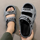 
An Shangfen slippers for men in summer high-value, anti-slip thick sole, dual-purpose sandals, casual driving beach sandals, gray [EVA thickened soft sole] 42-43 Suitable for 41-42