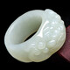 
Kaoyukaojue Orphan Hetian Jade Ring Men's Blue and White Jade Pixiu Ring Jade Ring Thumb Ring About 22mm Z1278L