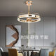 Opple Lighting 2024 Neues High-End-leichter leichter Luxuslüfter Kronleuchter Wohnzimmer Leuchte Esszimmer integrierte Lampe 9277 Grau + Drei-Farben-Lichtwechsel + Offline-Stimme