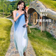 QINZHI (QINZHI) mother and daughter dress summer dress skirt summer 2025 new family of three and four mother and son beach parent-child purple men's top/women's dress 130 men's treasure