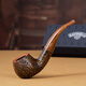 沙芬（SAVINELLI）苔原石楠木烟斗P103ZB年轮纹斗杆麻面646弯斗 烟嘴花色不固定