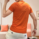 Giocp Hong Kong Trendy Brand Sommer Neuer mercerisierter Baumwollhut-Bügeln Diamant Kurzarm Internet Promi Persönlichkeit Trendy Slim Hälfte T-Shirt Männer Orange 733 Hut 3xl