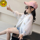 G.DUCKKIDS girls summer sun protection jacket 2025 new breathable and fashionable children's medium-large children summer thin Korean version trend 9905 green and white [sun protection jacket] 110